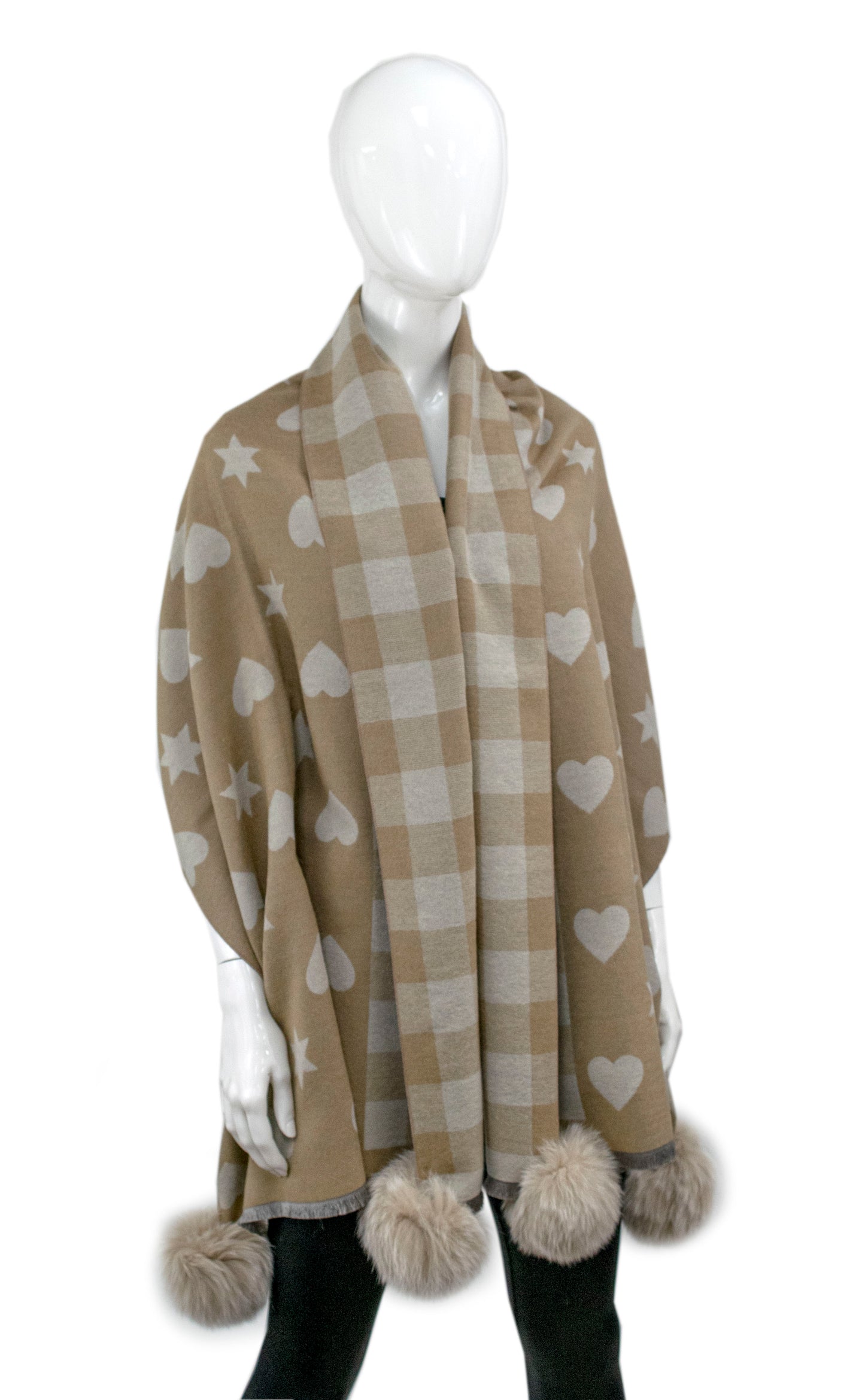 Heart & Stars Scarf | Ivory