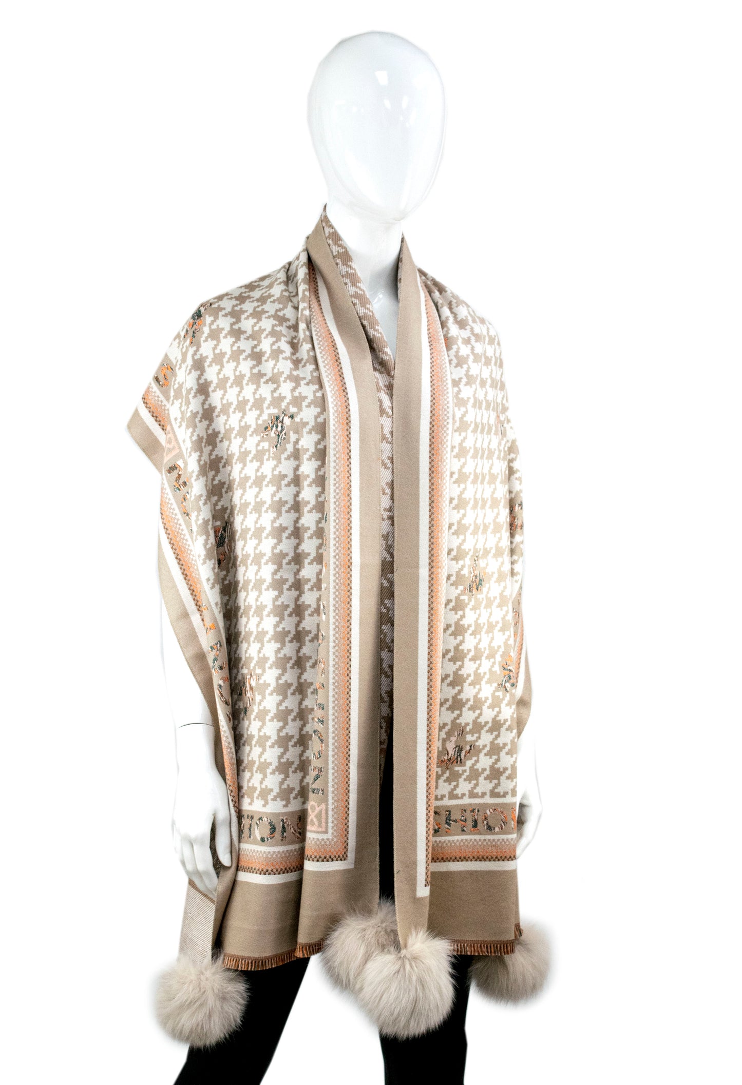 Houndstooth Scarf | Beige
