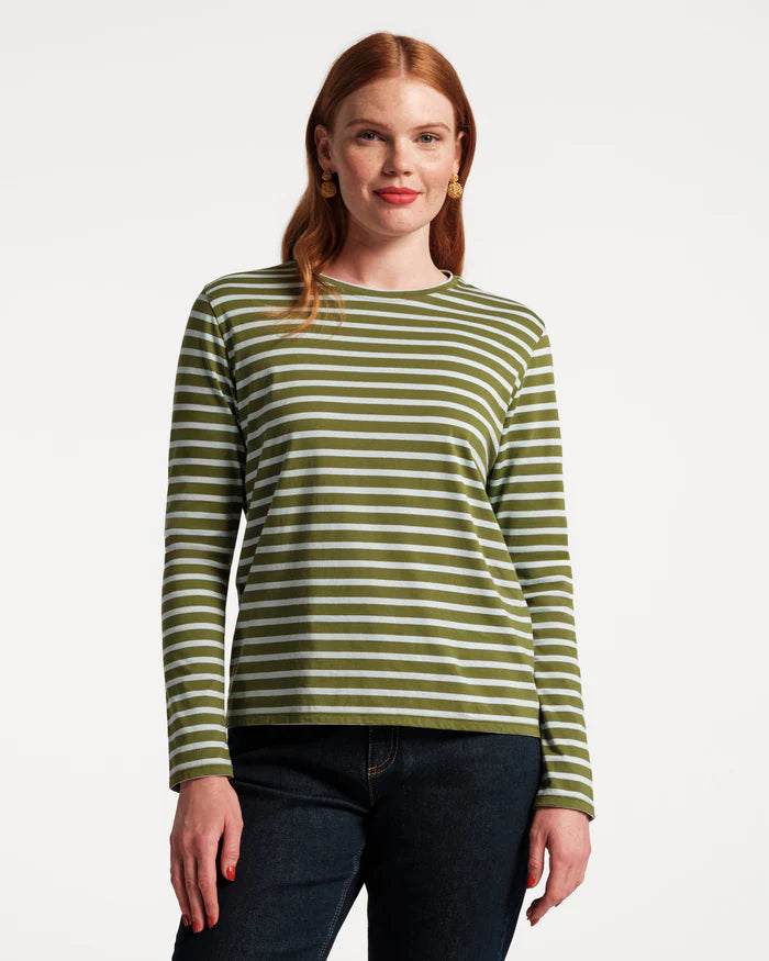 Long Sleeve Striped T | Blue
