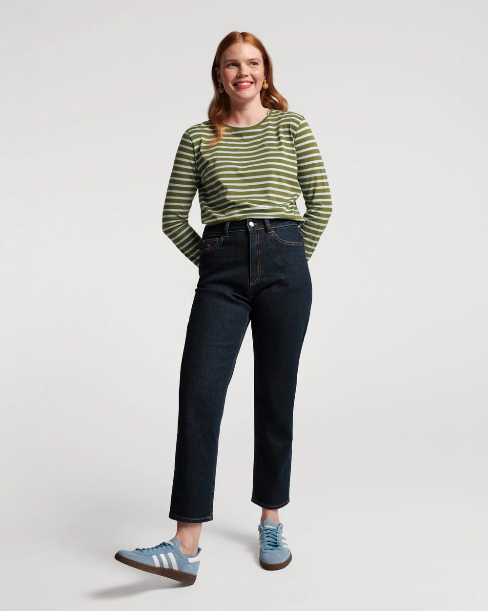 Long Sleeve Striped T | Blue