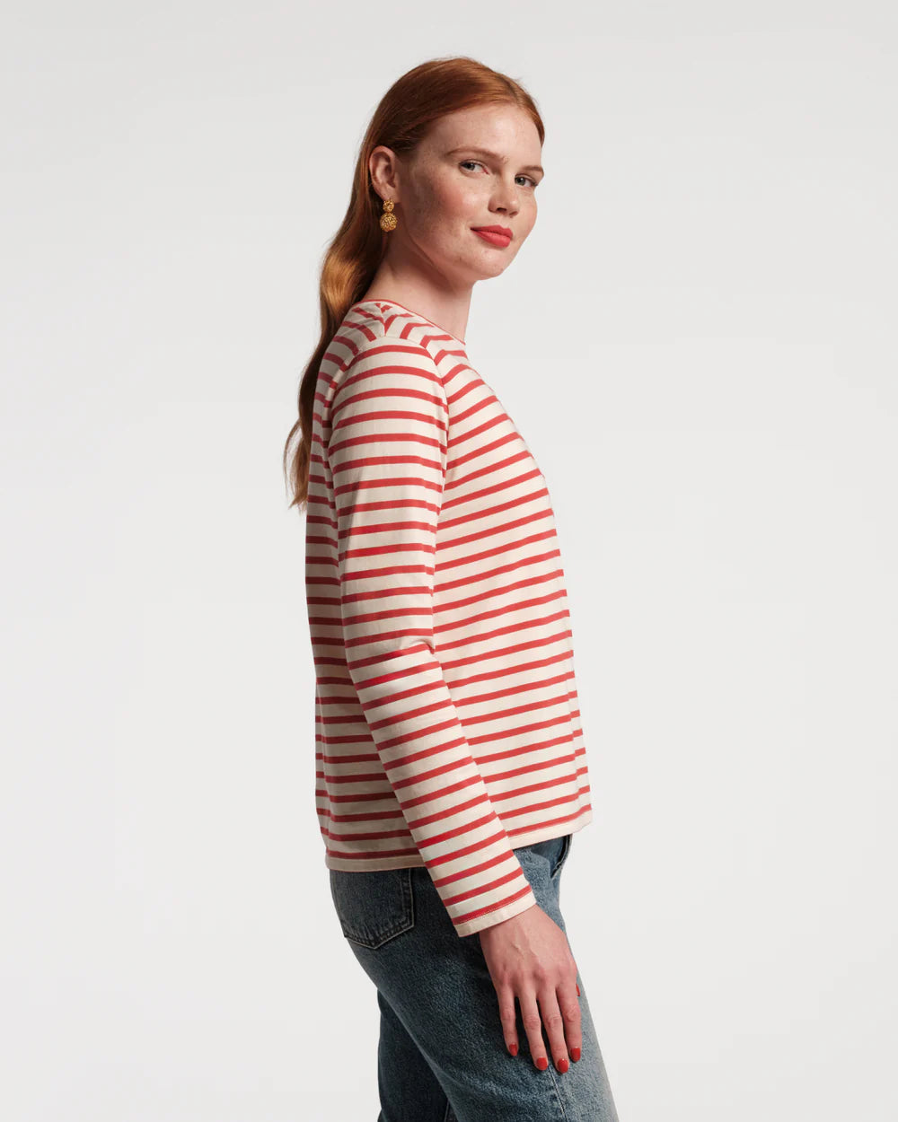 Long Sleeve Striped T | Red