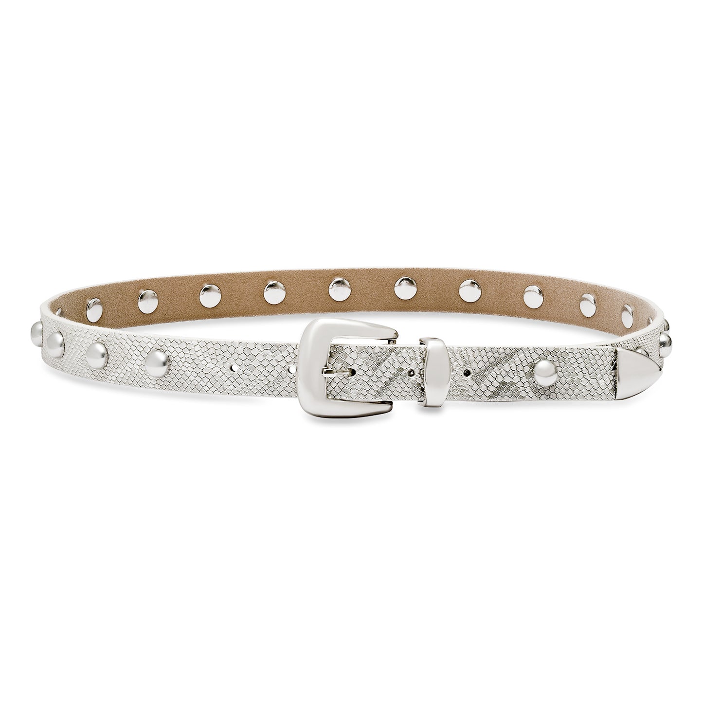 Silverlake Belt | Eggshell Silver