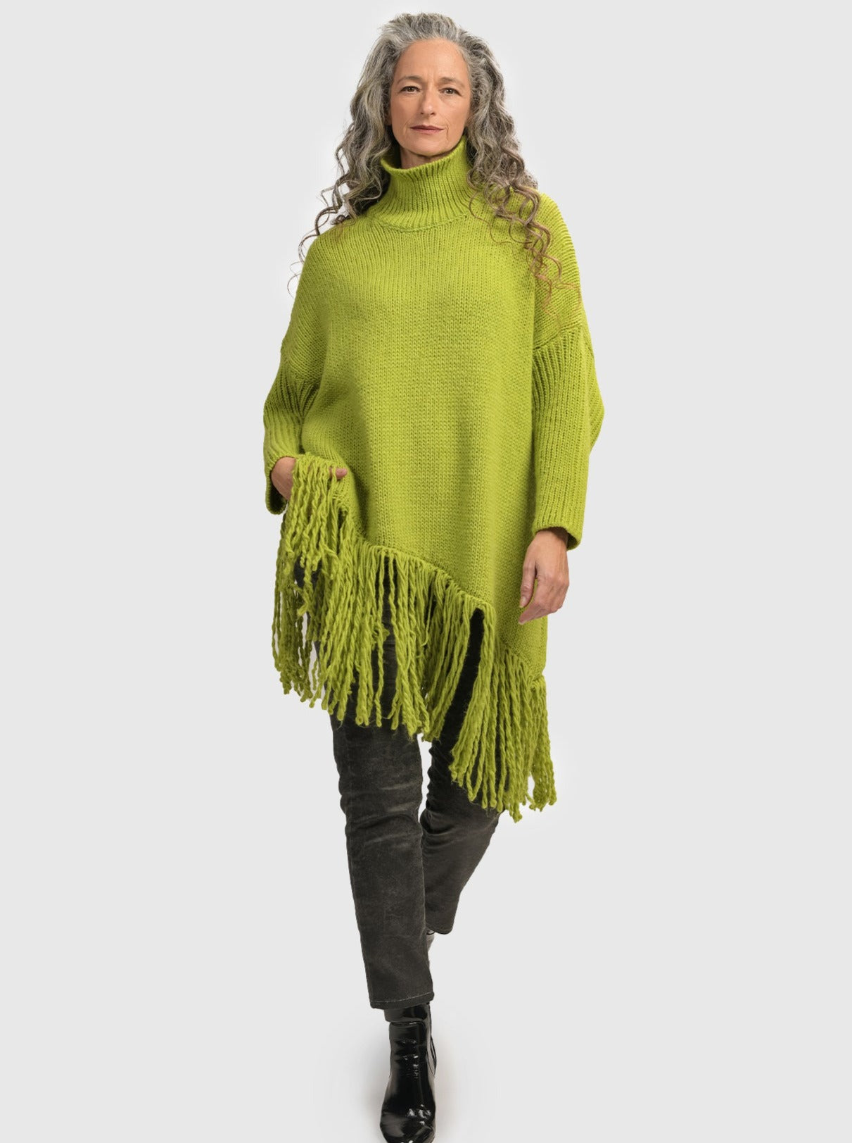 Asymmetric Fringe Sweater