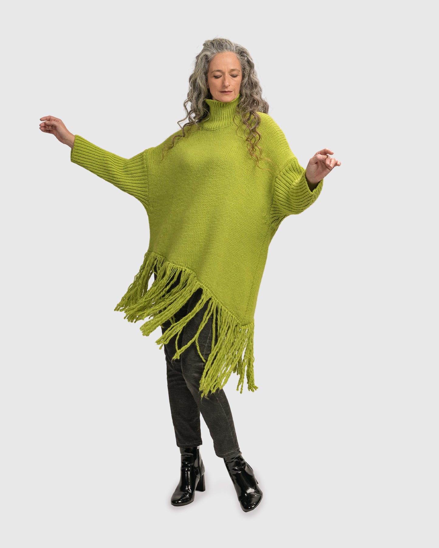 Asymmetric Fringe Sweater