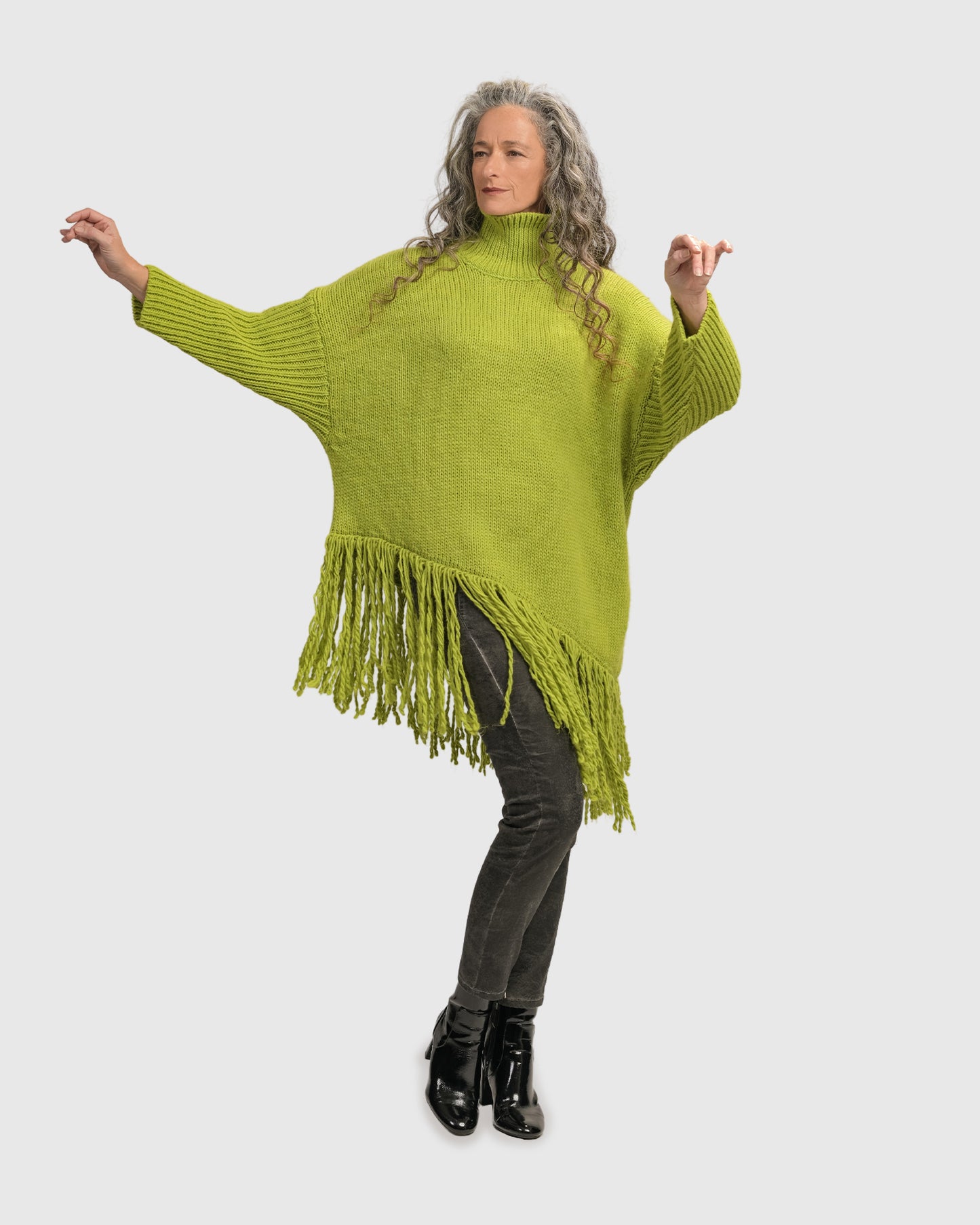 Asymmetric Fringe Sweater