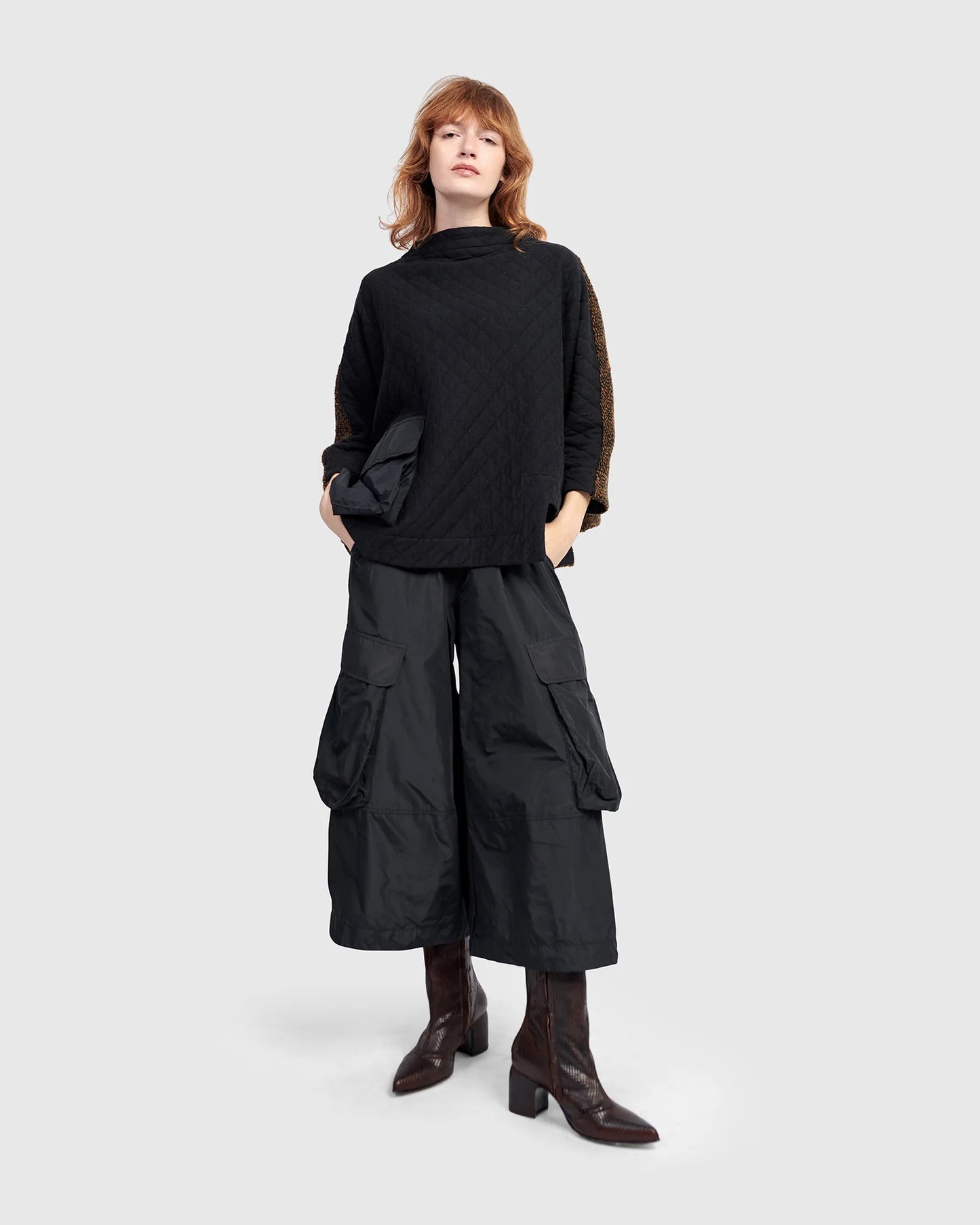Wide Cargo Pants | Black