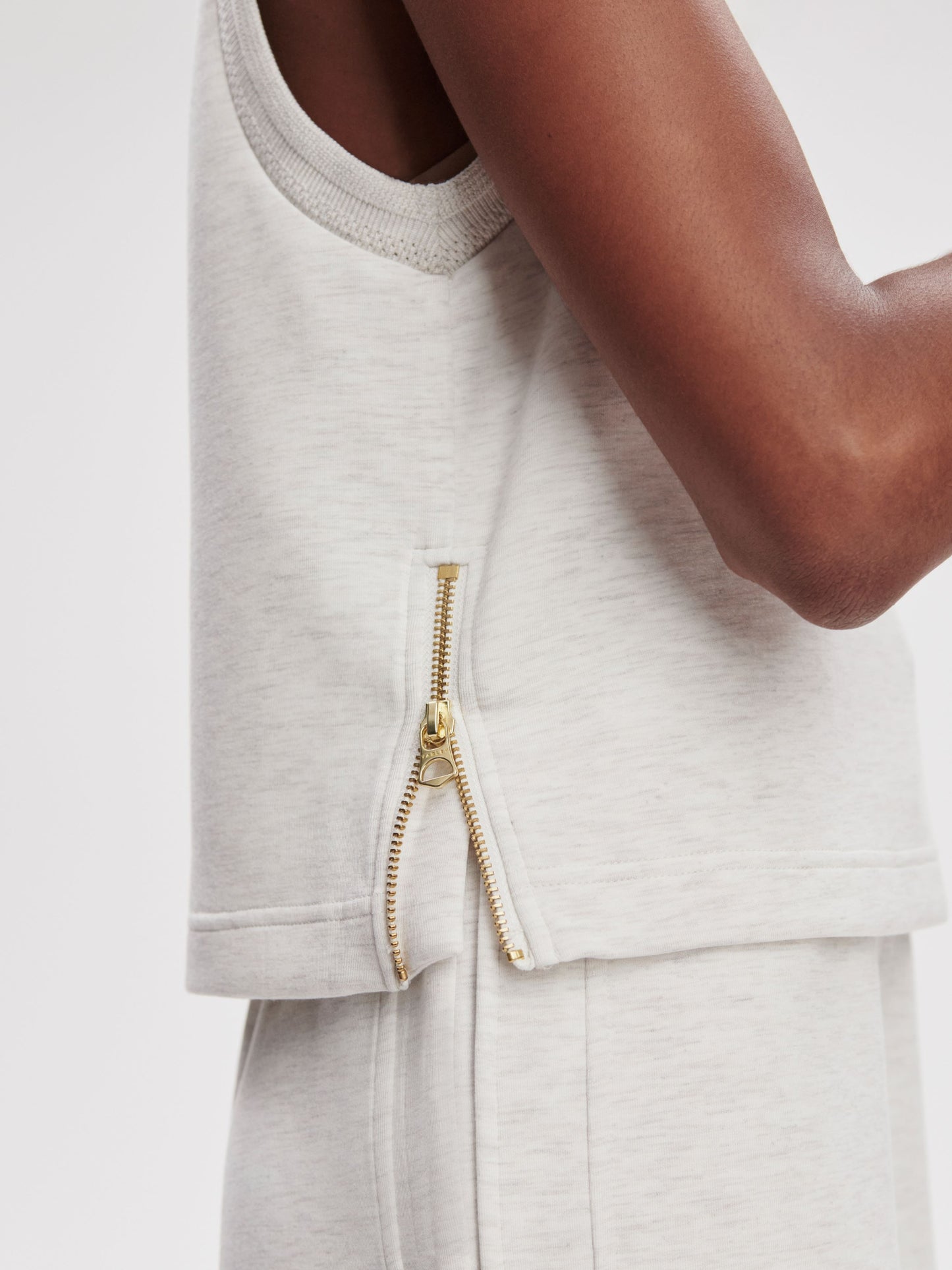Shea Crop Tank | Ivory Marl