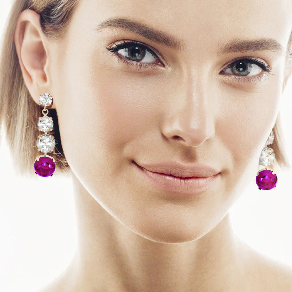 Saga Earrings | Fuchsia