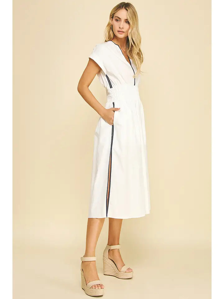 Side Slit Dress | White
