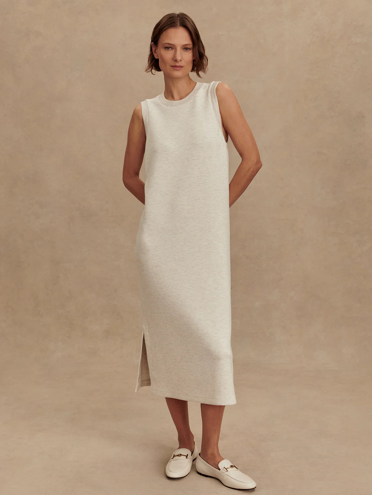 Beatrice Midi Dress | Ivory Marl