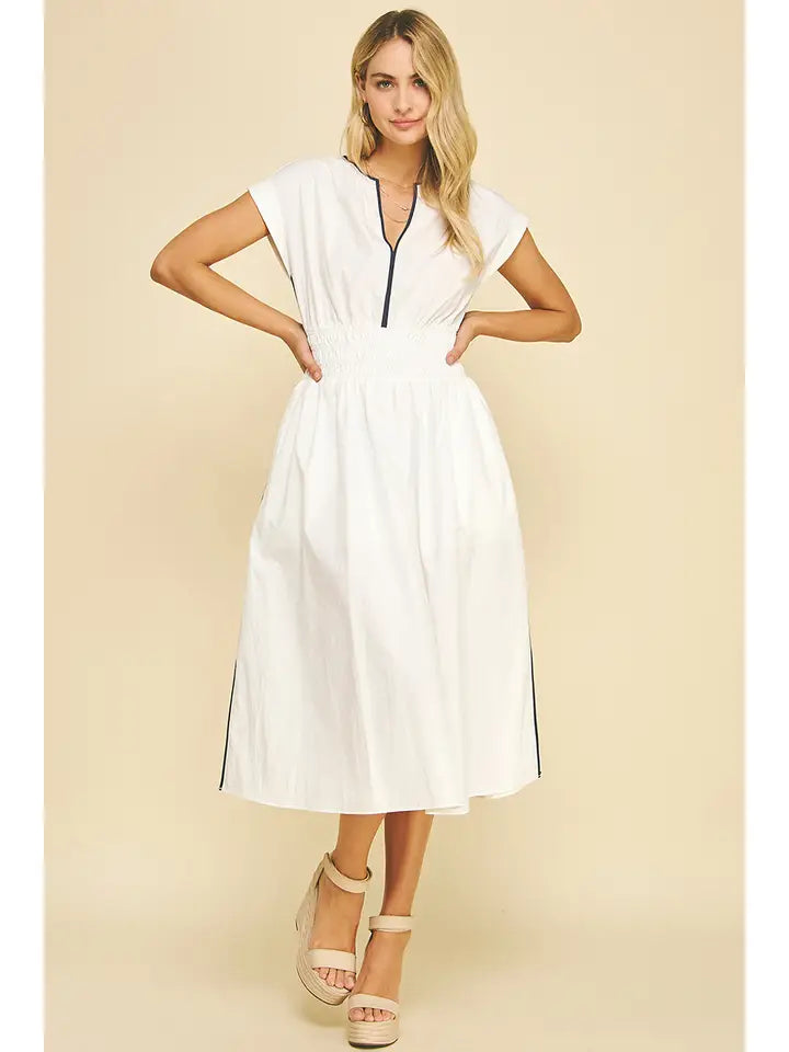 Side Slit Dress | White