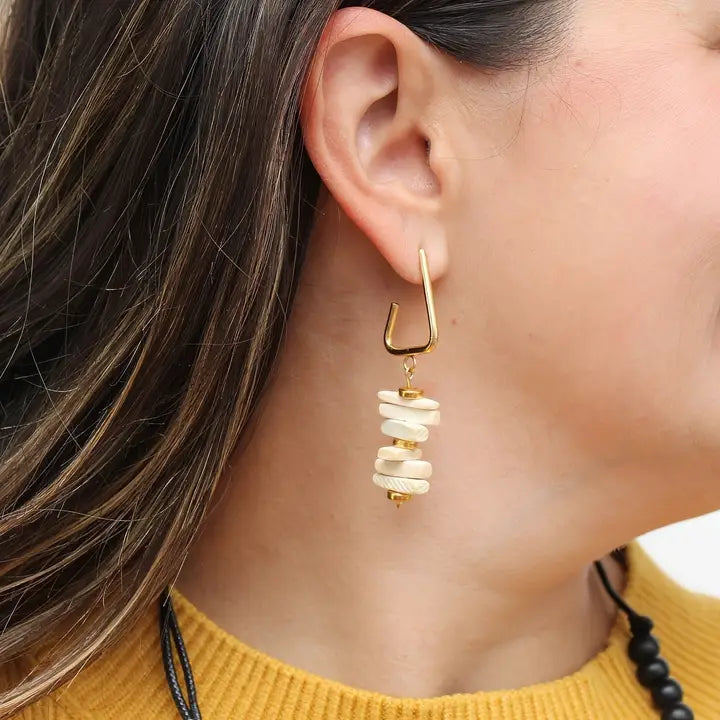 Stacked Drop Earring | Ivory