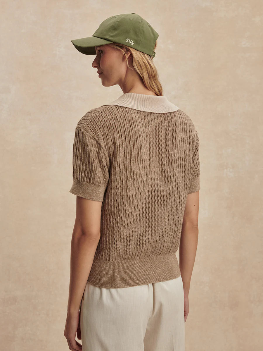Perrine Knit Polo | Sepia Twist
