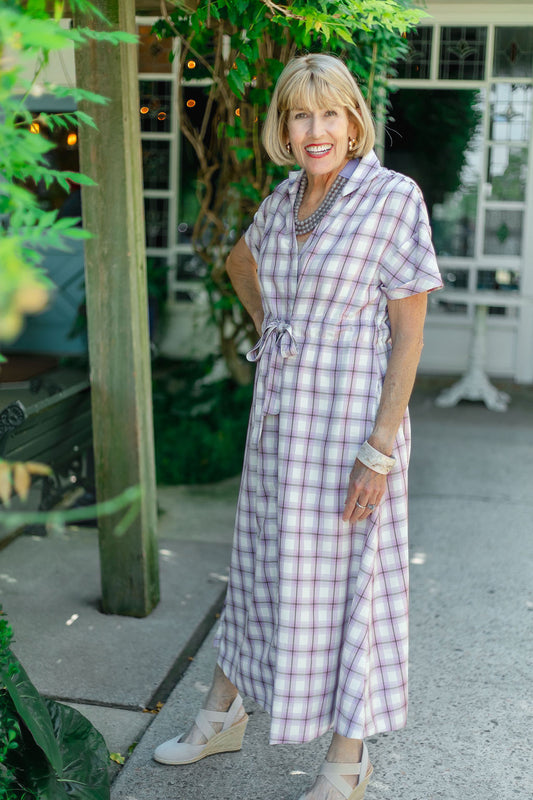 Bria Dress | Lilac Plaid