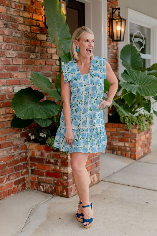 Flower Print Dress | Lt Blue