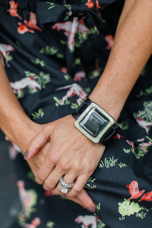 Glassy Bracelet | Blk/White