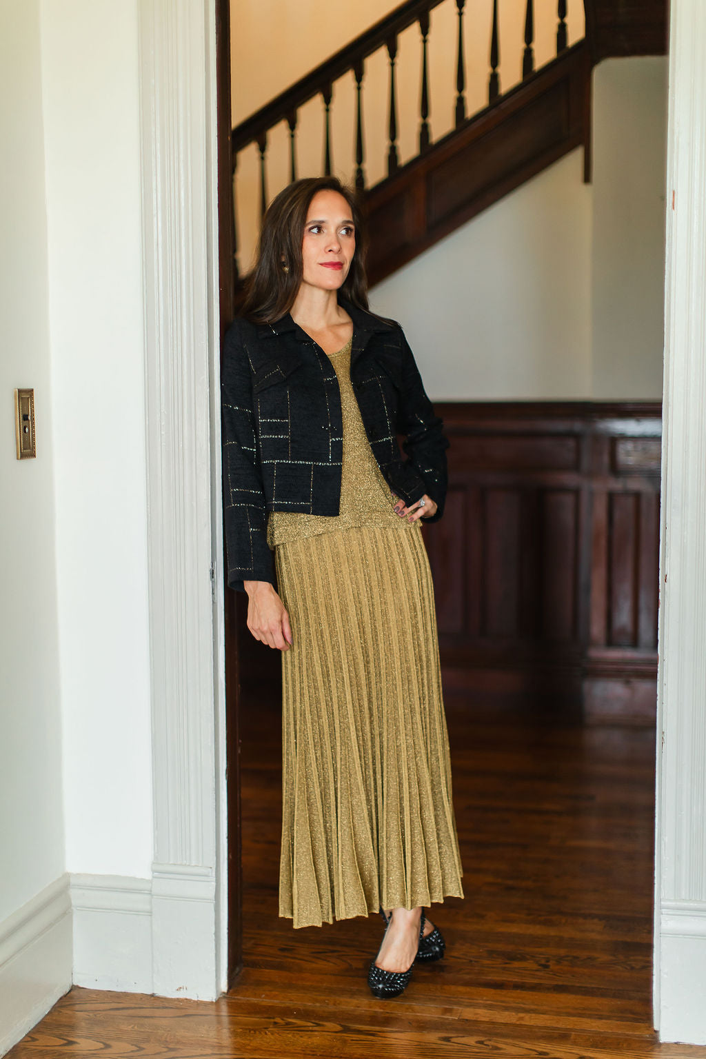 Gala Pleated Skirt | Chine