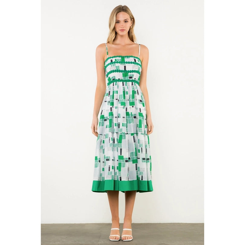 Geometric Embroidered Dress