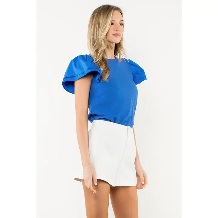 Flutter Sleeve Top | Royal
