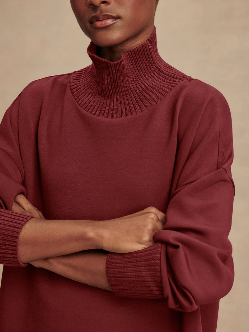 Barker High Neck | New Maroon