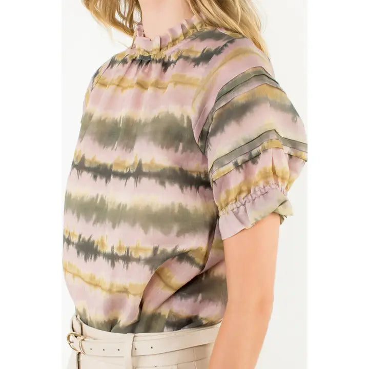 Tie Dye Puff Sleeve