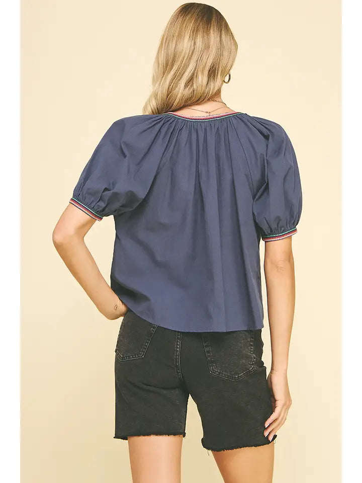 Contrast Stitch Blouse