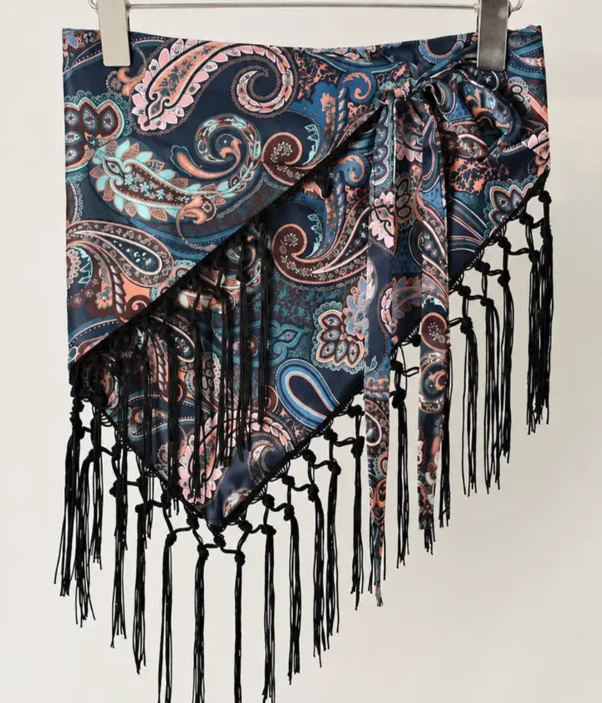 Print Fringe Scarf | Paisley