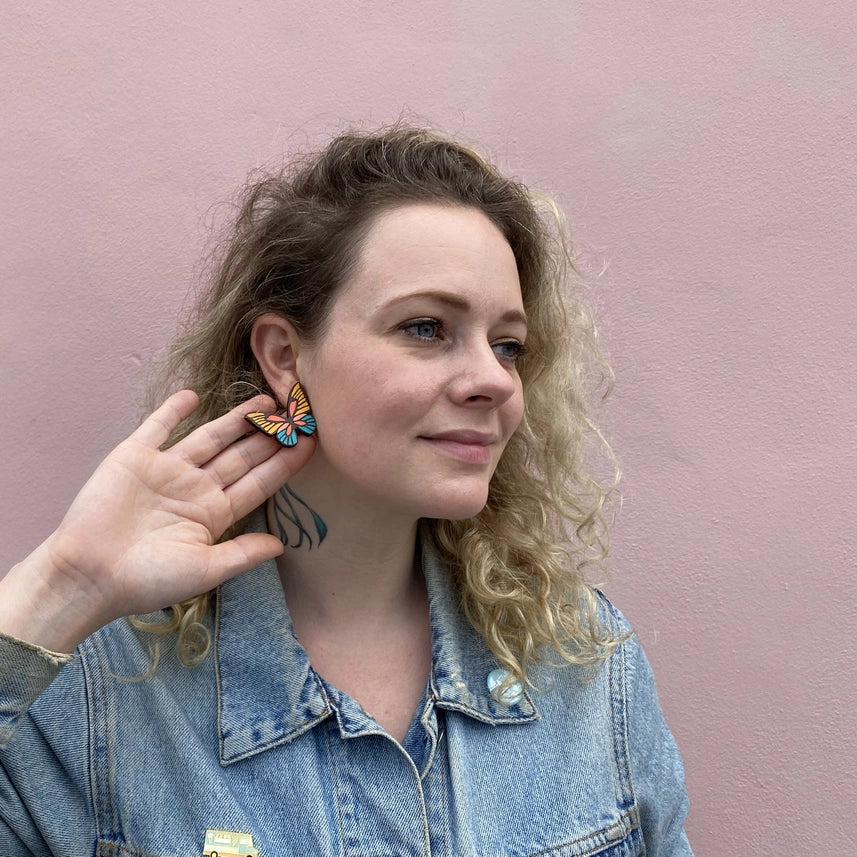 70s Butterfly Stud