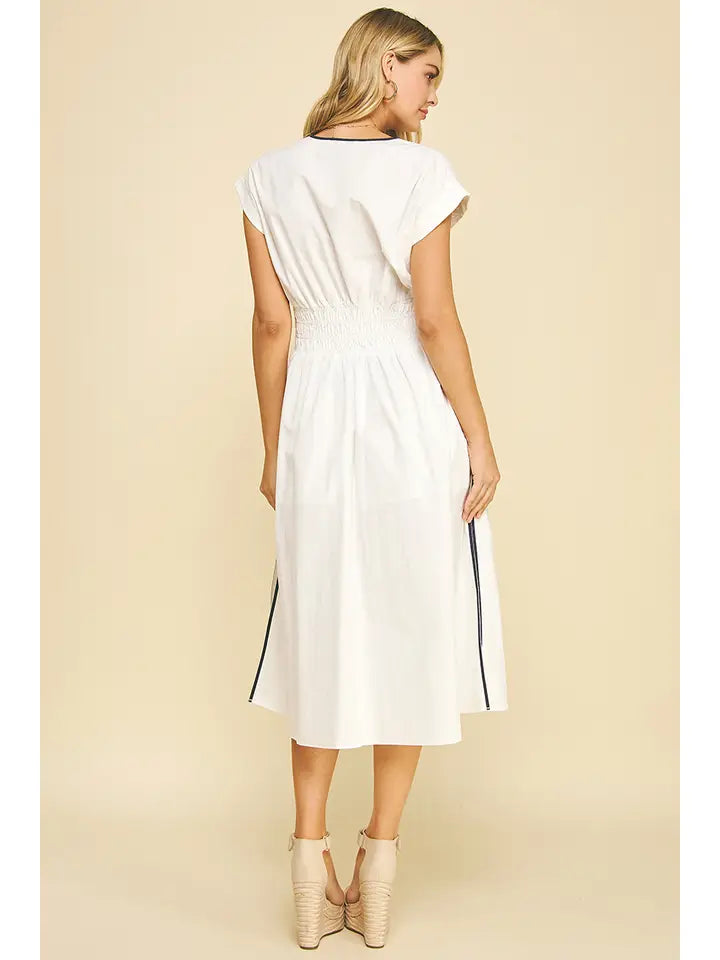 Side Slit Dress | White