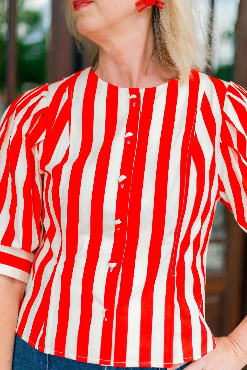 Striped Blouse | Red