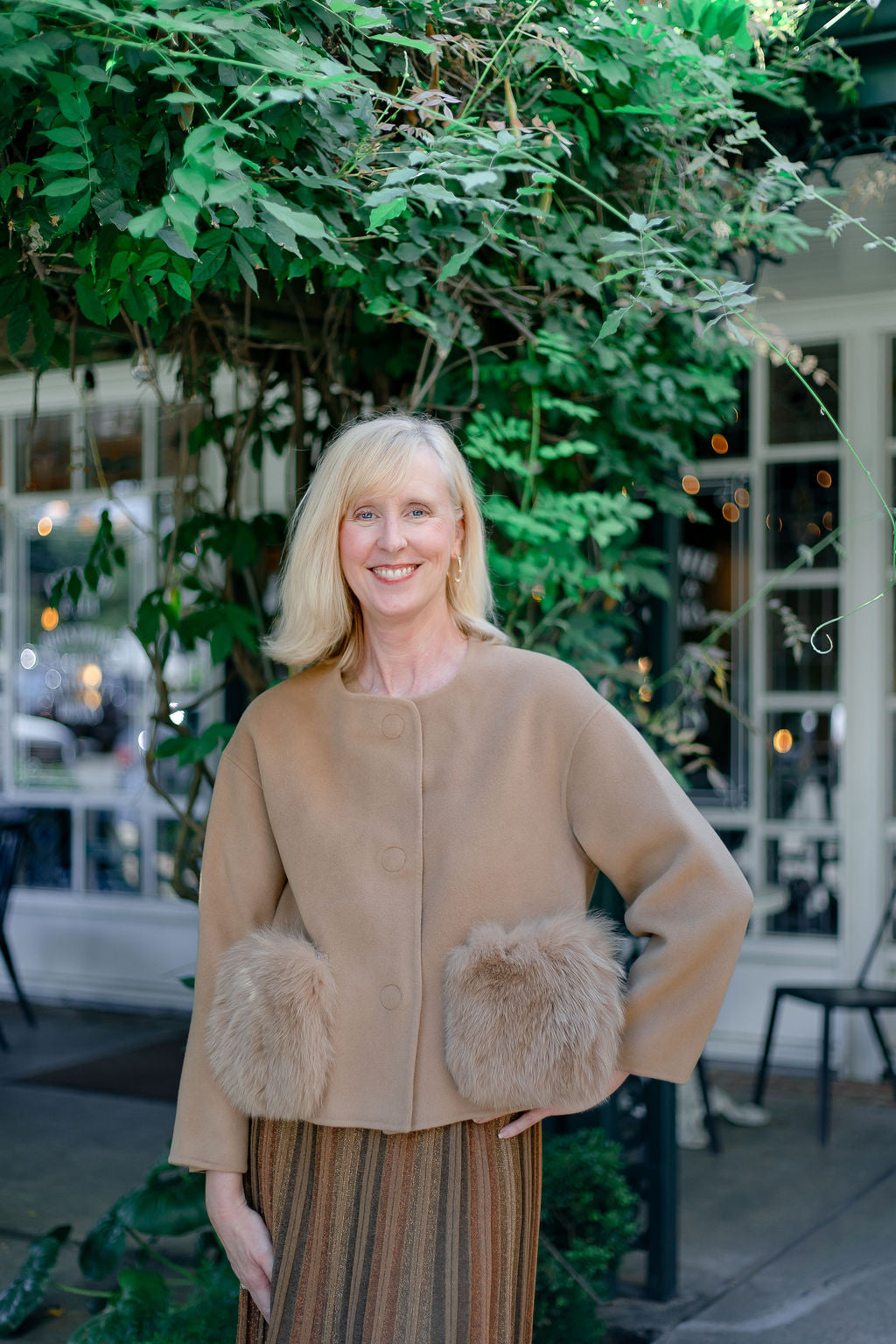 Camel Fur Pocket Jacket