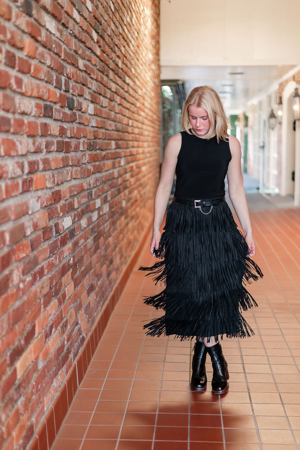 Black Fringe Skirt