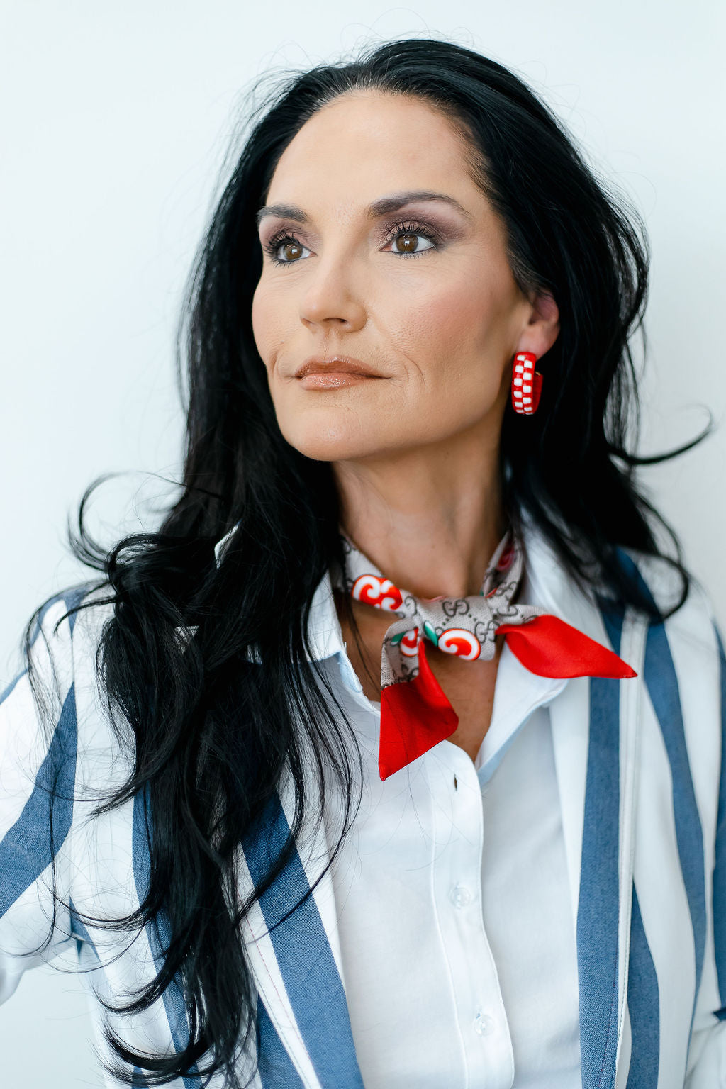 Knotted Scarf Necklace | Georgie Red