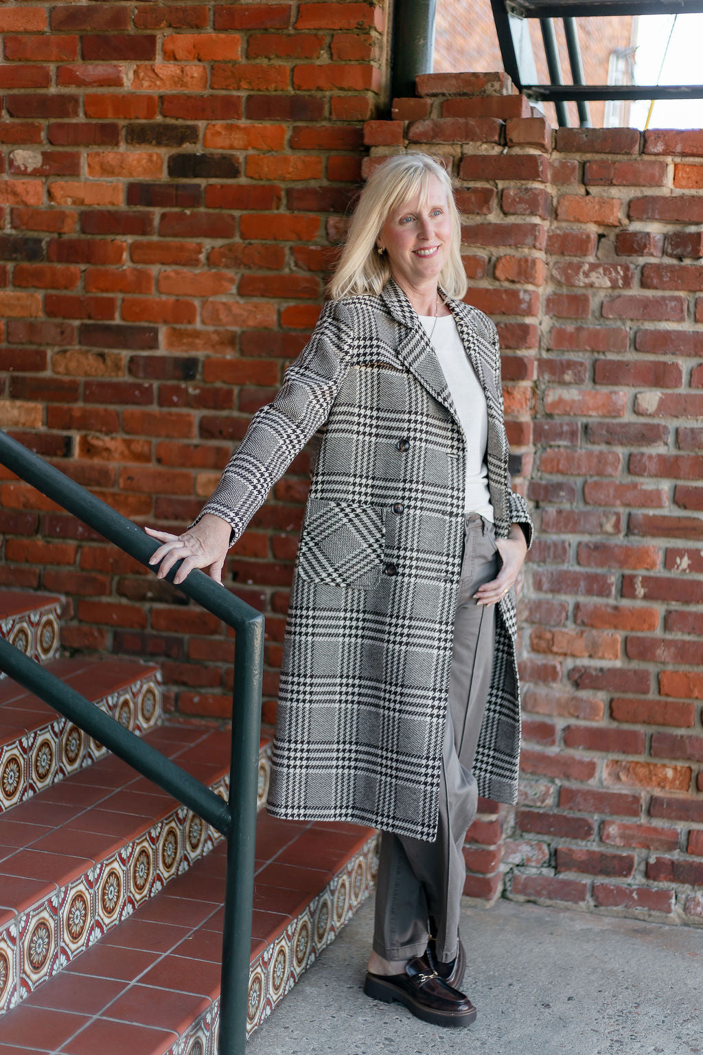 Brown + Cream Plaid Coat
