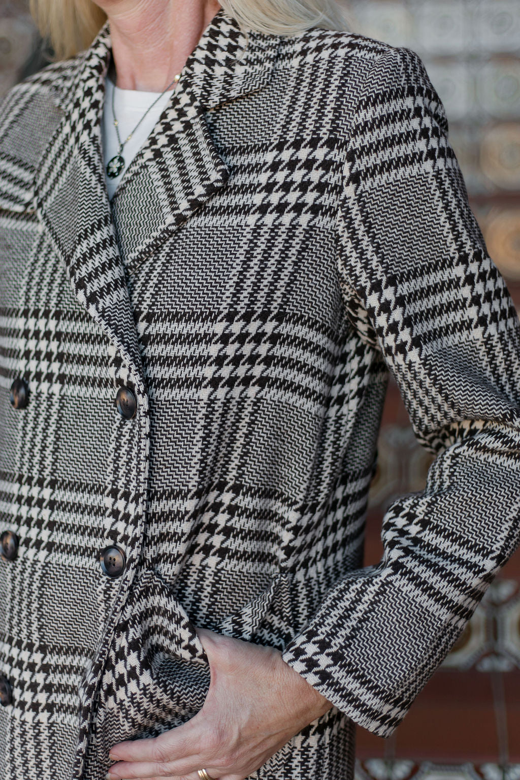 Brown + Cream Plaid Coat