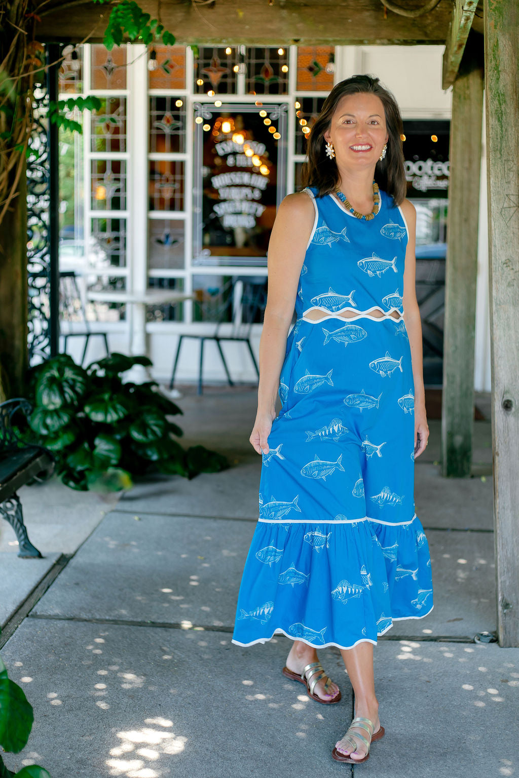 Linda Dress | Blue Fish