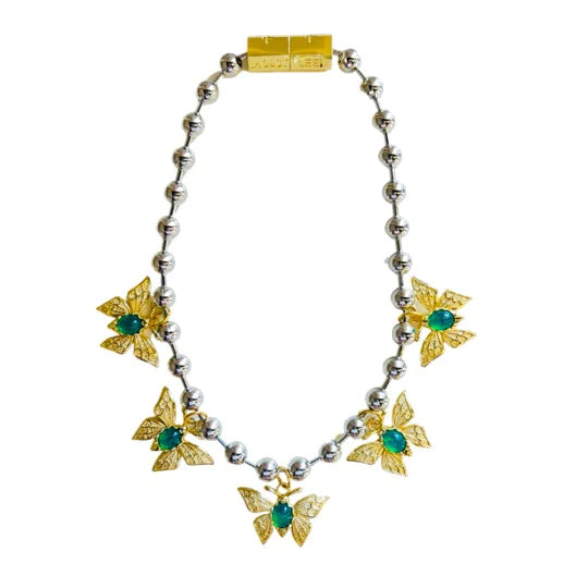 Butterfly Collar Necklace | Silver