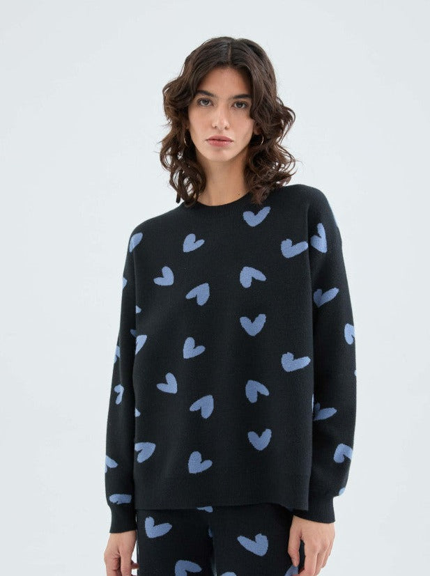 Heart Print Sweater