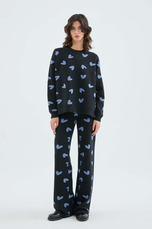 Heart Print Sweater