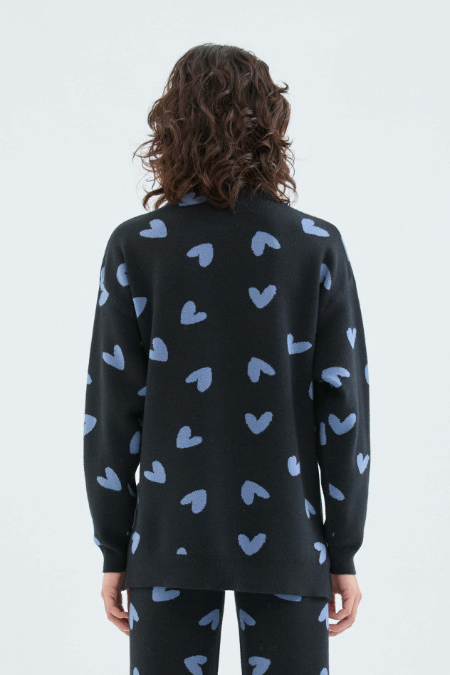 Heart Print Sweater