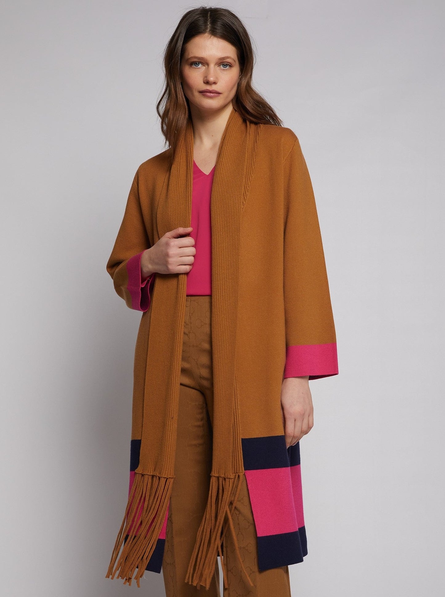 Fringe ColorBlock Cardi