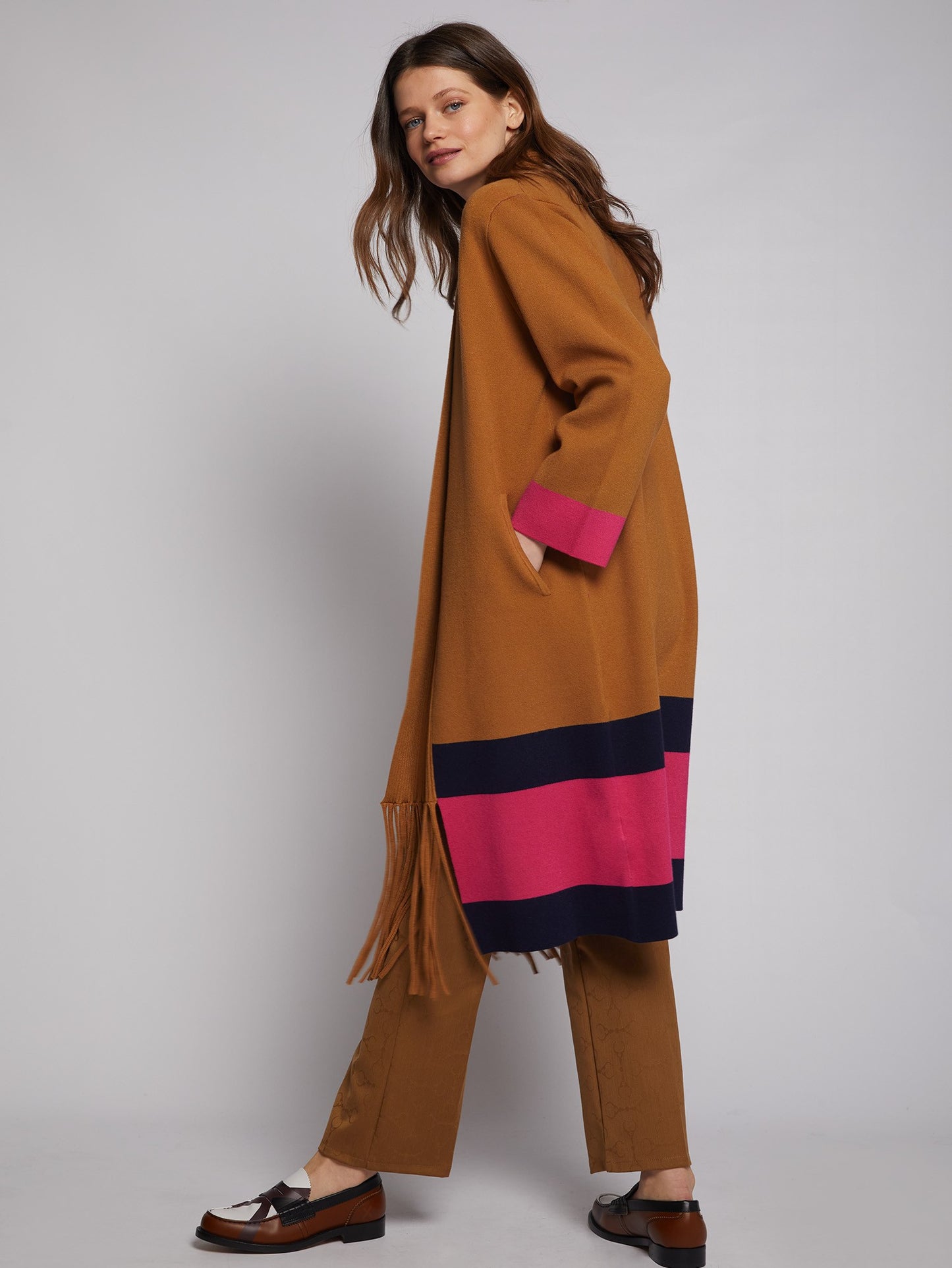Fringe ColorBlock Cardi