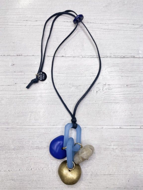 Denim Dangle Necklace