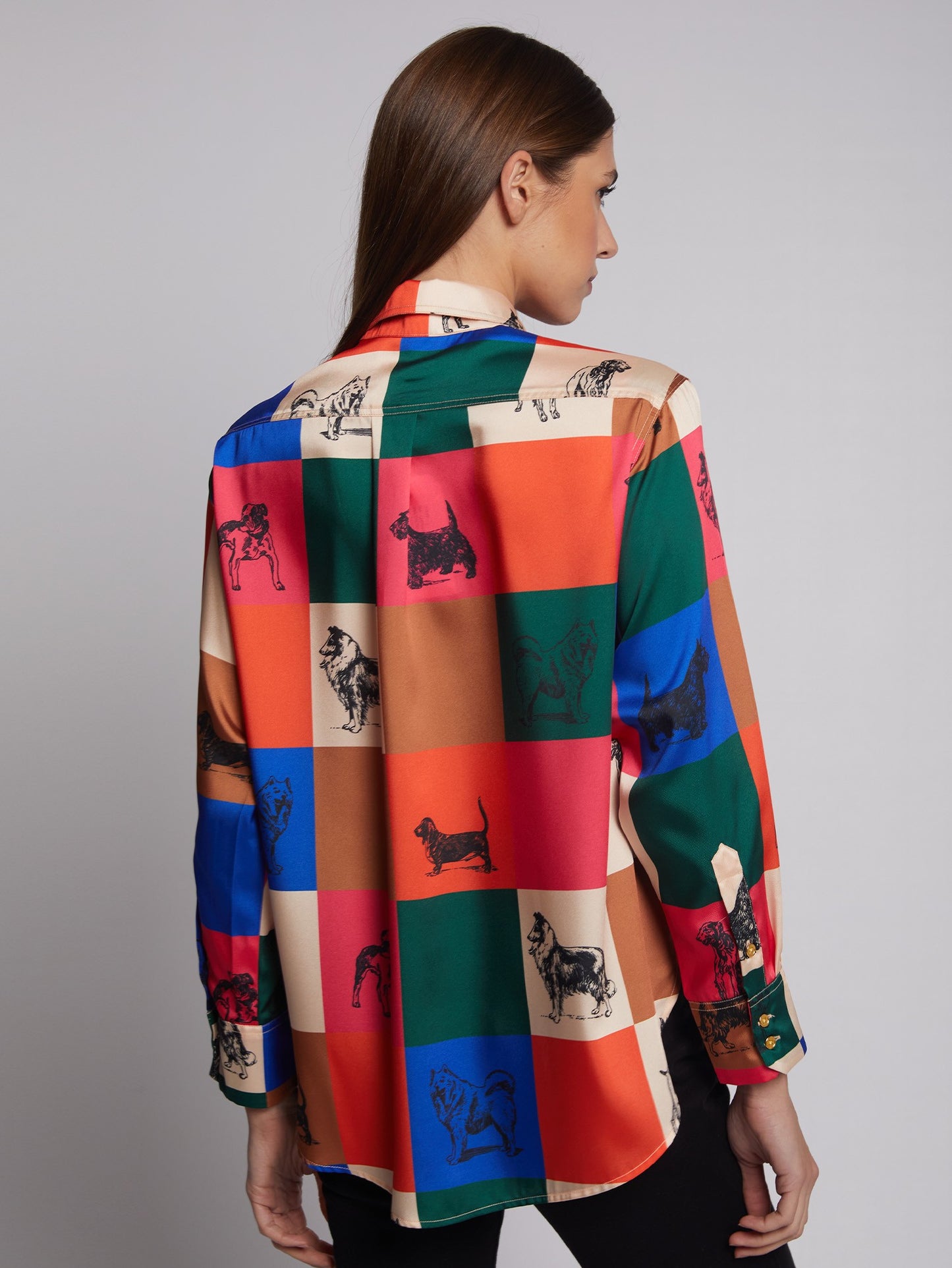 Donia Dog Print Blouse
