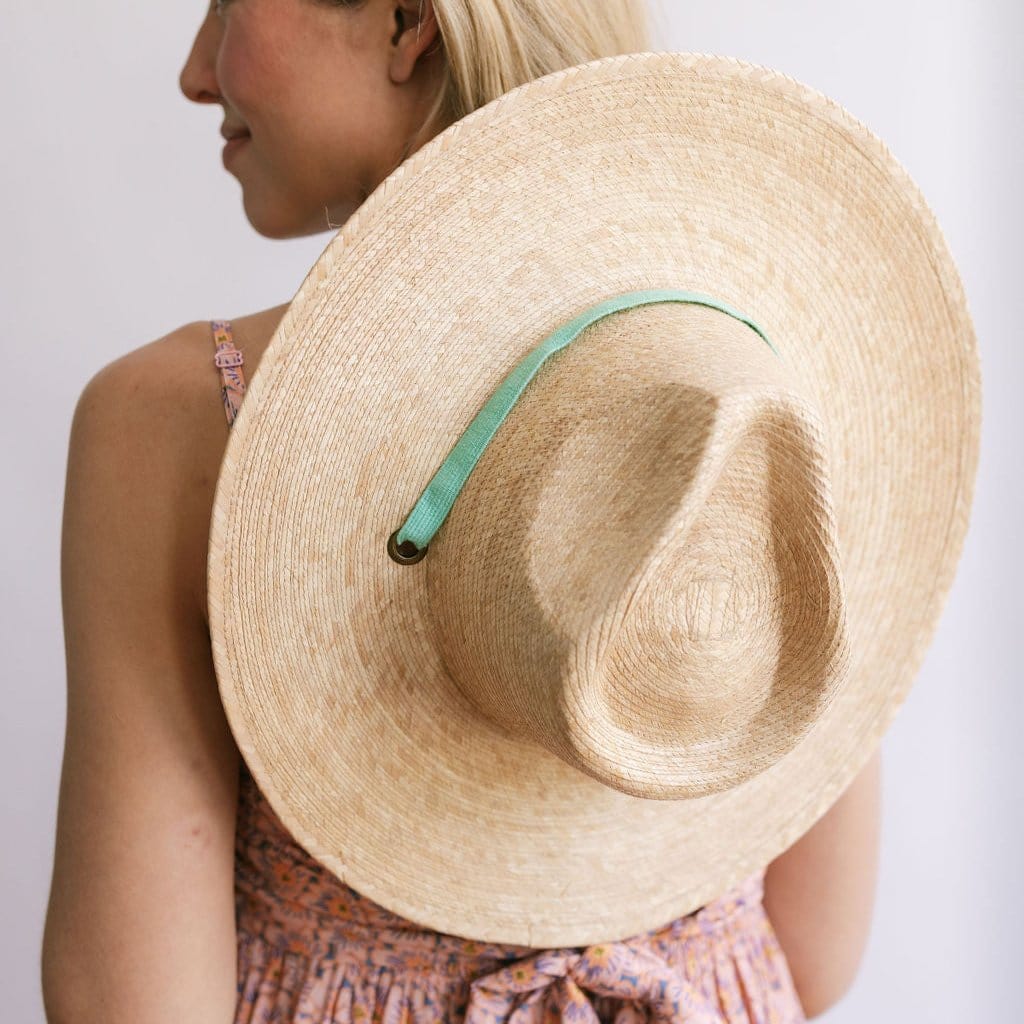 Adriana Rancher Palm Hat | Aqua