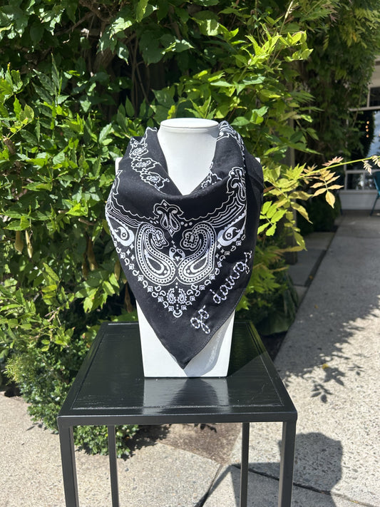 Go Dawgs Embroidered Bandana | Black