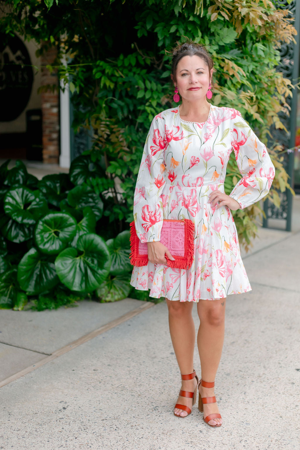 white dress pink lily Diandra Dress