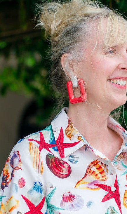 Door Knocker Earring | Coral