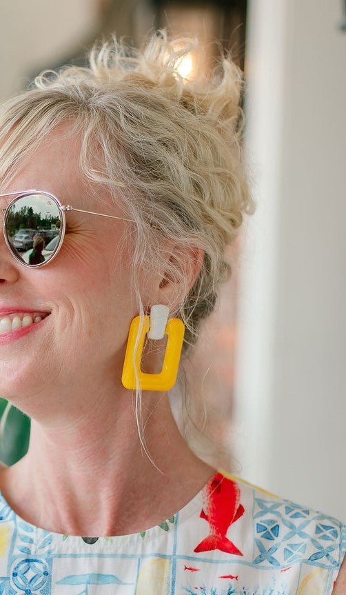 Door Knocker Earring | Yellow