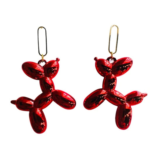 Balloon Dog Earrings | Red